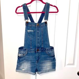 Denim Overall Shorts